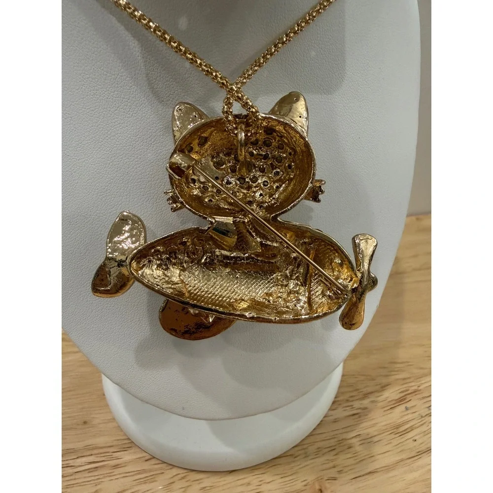 Betsey Johnson Hello Kitty Airplane "Come Fly with Me" Rhinestone Necklace - Picture 3 of 9